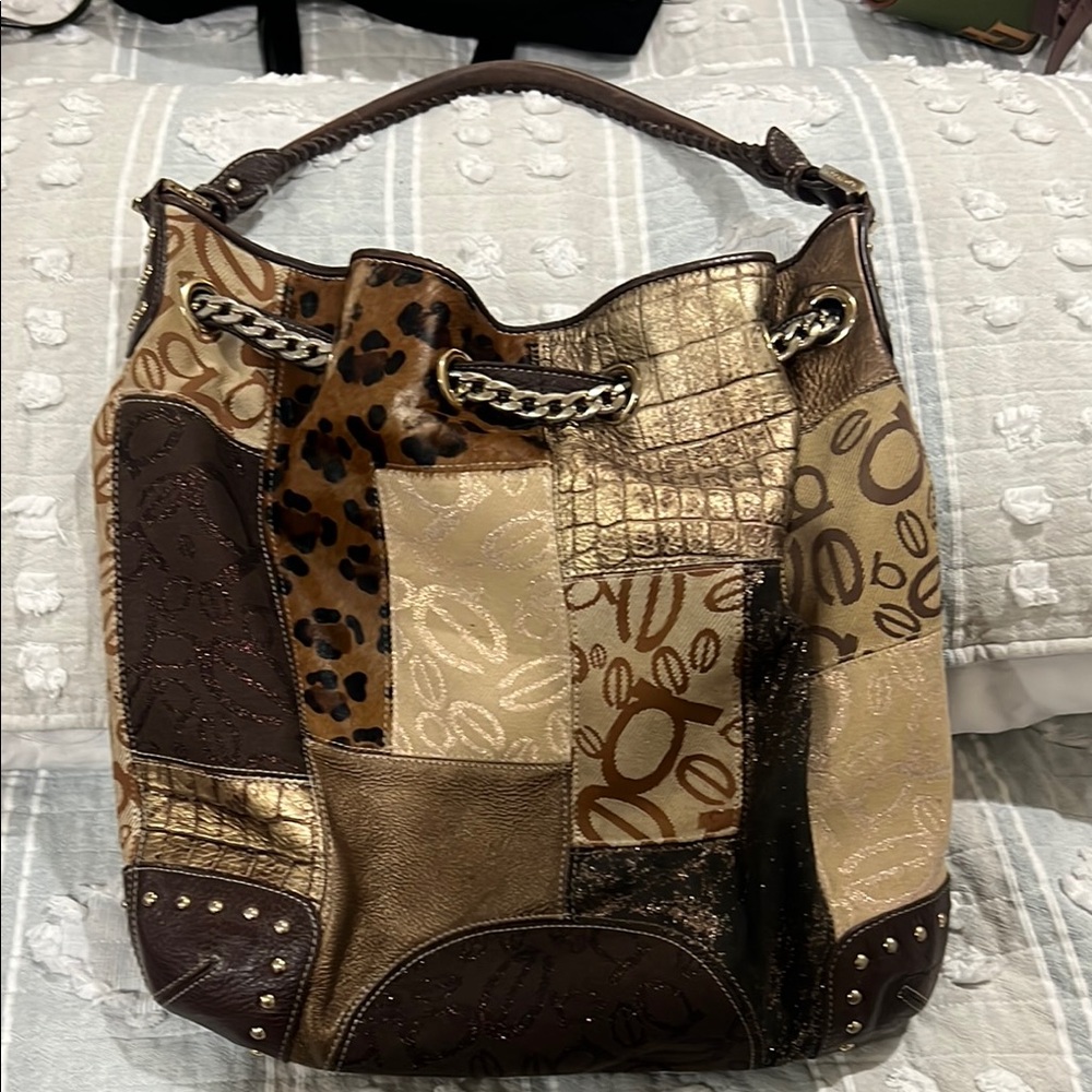 Vintage BEBE Patchwork Shoulder Bag